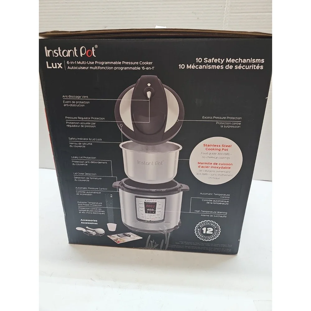 Instant Pot IP-LUX60 V3 6 Quart 6-IN-1 Programmable Electric Pressure Cooker